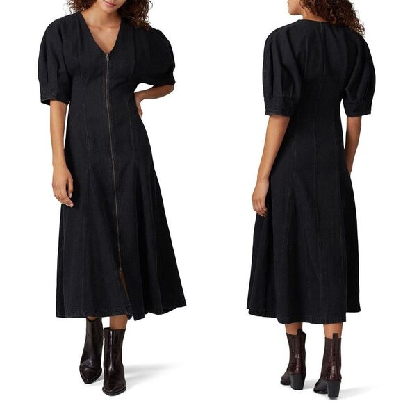 Mara Hoffman Black Denim Sophie Dress 6 - Picture 1 of 10